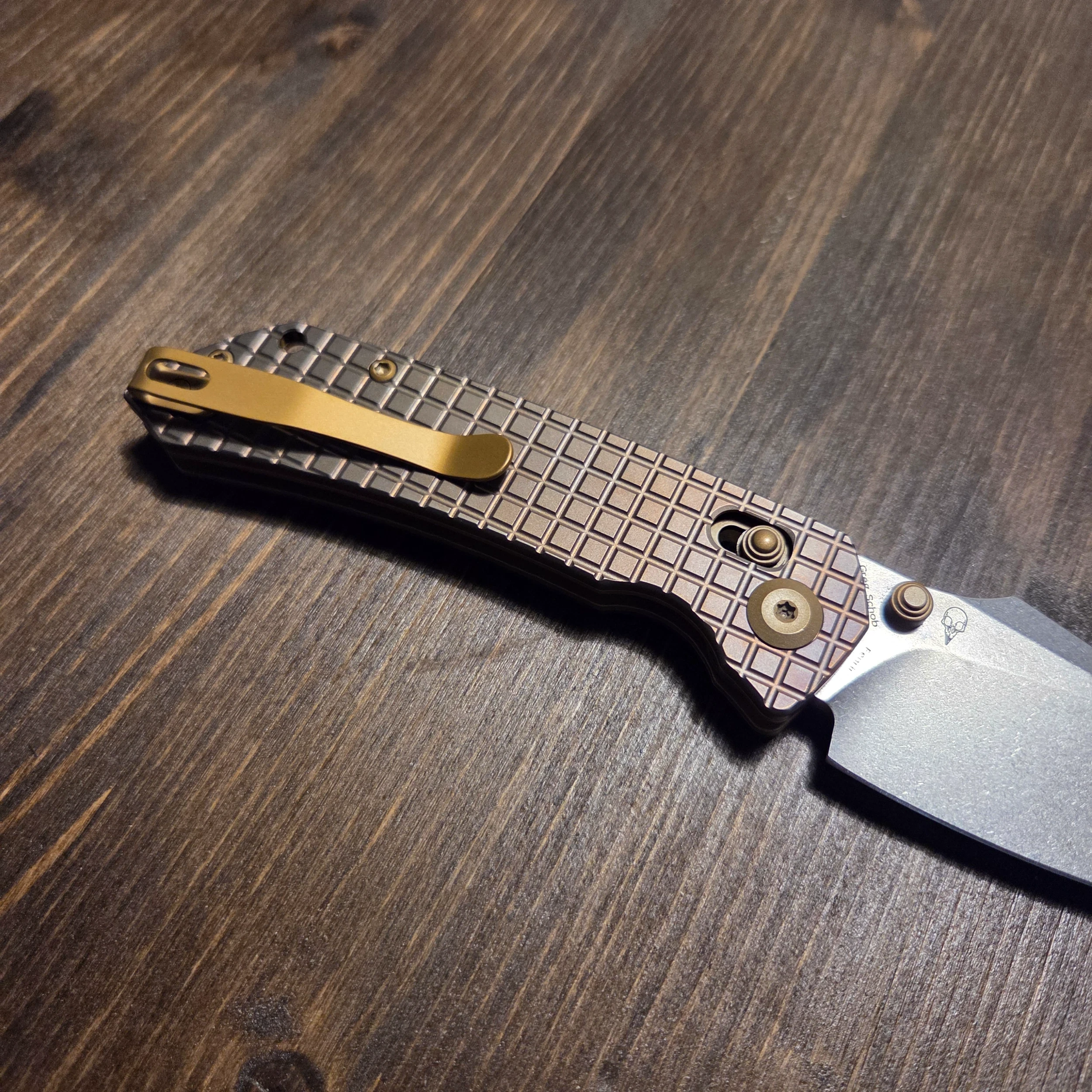 Bladebinge - KANSEPT Fenrir Crossbar Lock Knife Bronze Titanium